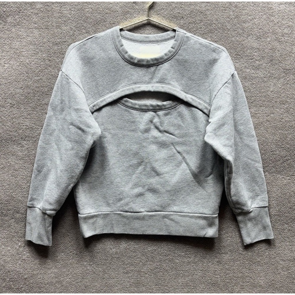 Citizens of Humanity Women Gray Key-Hole Long Sleeve Crew Neck Sweater Small EUC
